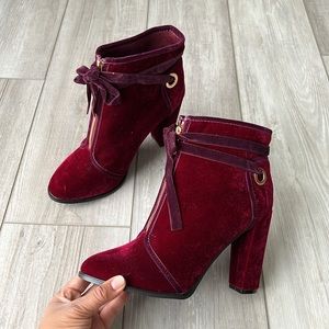 Velvet Zip-Up & Lace Up Heeled Booties! BRAND NEW! Perfect for the holidays!